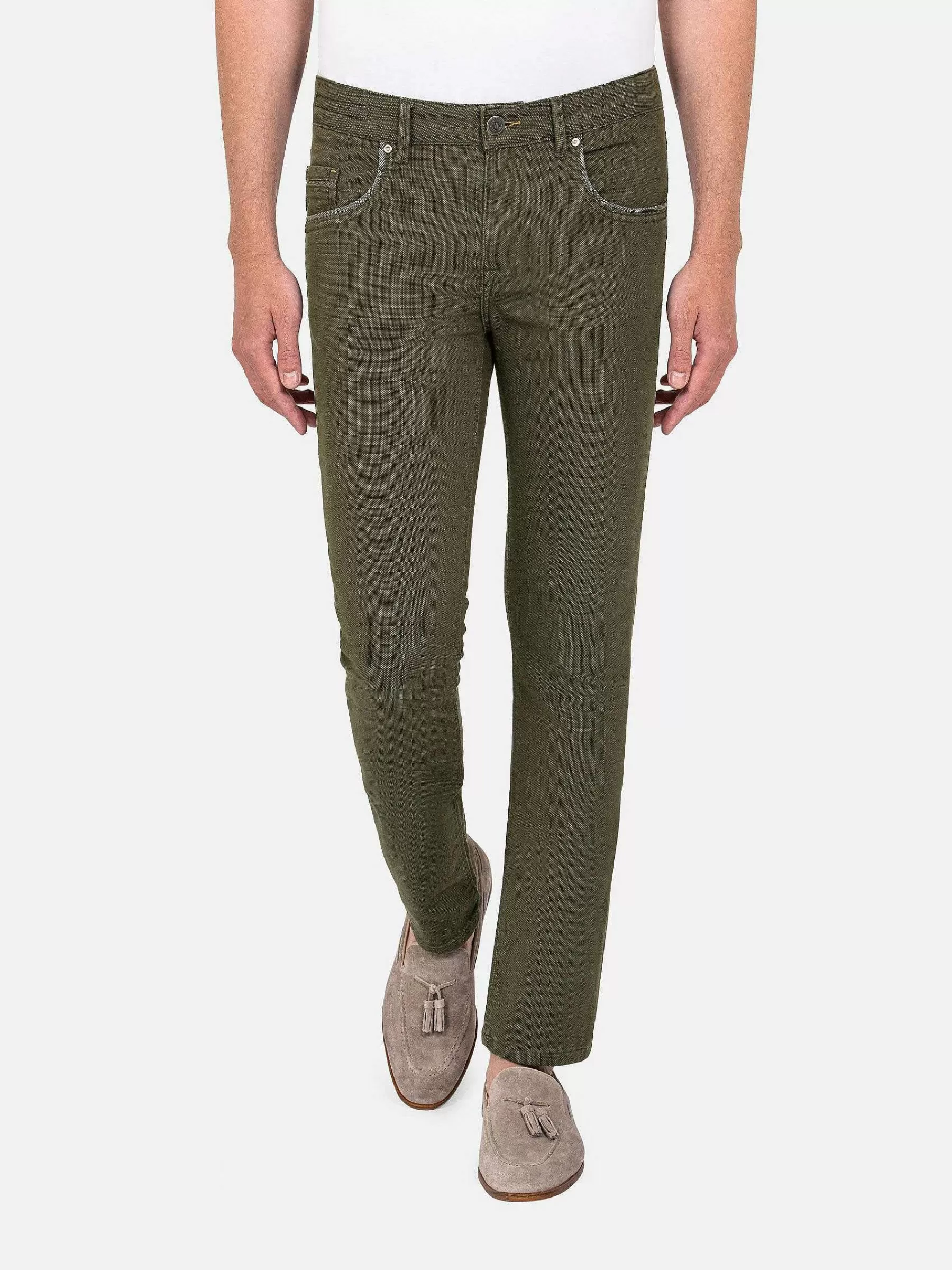 Wam Denim Jeans<Swindon Stretch Slim Fit Khaki Jeans